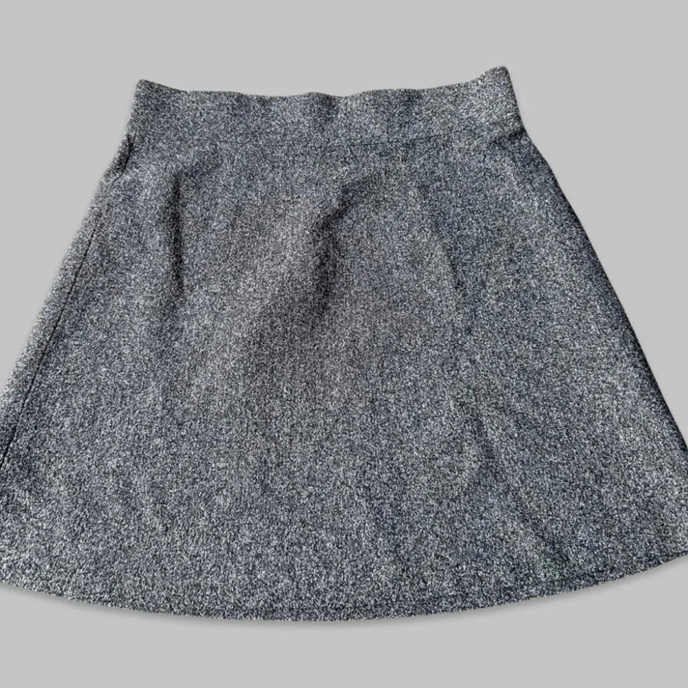 Loft Grey Nylon Blend A Line Knitted Skirt